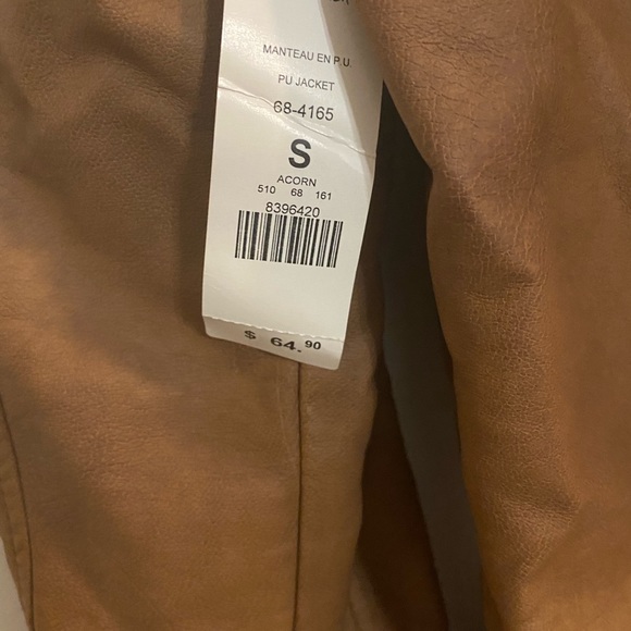 Brown leather jacket with original tag - Picture 3 of 4